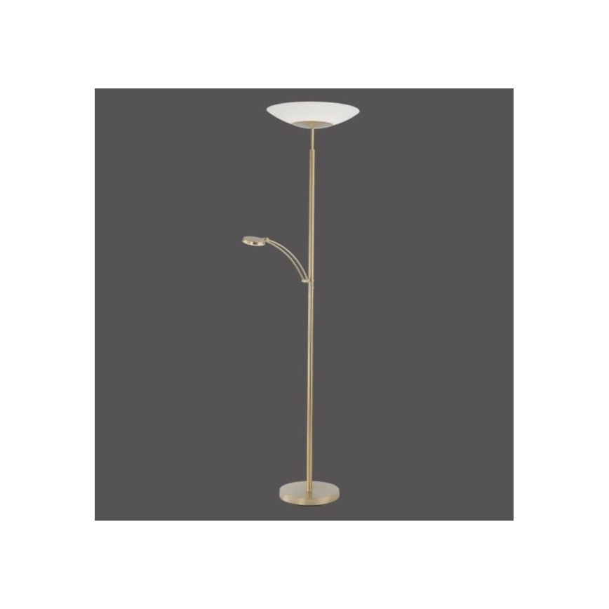 Paul Neuhaus 655-60 - LED ρυθμιζόμενο επιδαπέδιο φωτιστικό ALFRED LED/28W/230V+LED/4W/230V ορείχαλκο