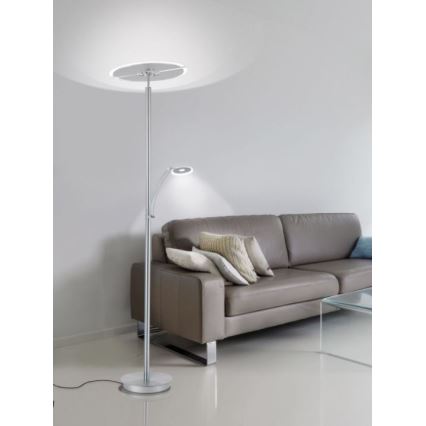 Paul Neuhaus 673-55 - Φωτιστικό δαπέδου LED Dimmable ARTUR 2xLED/21W/230V+1xLED/6W γυαλιστερό χρώμιο