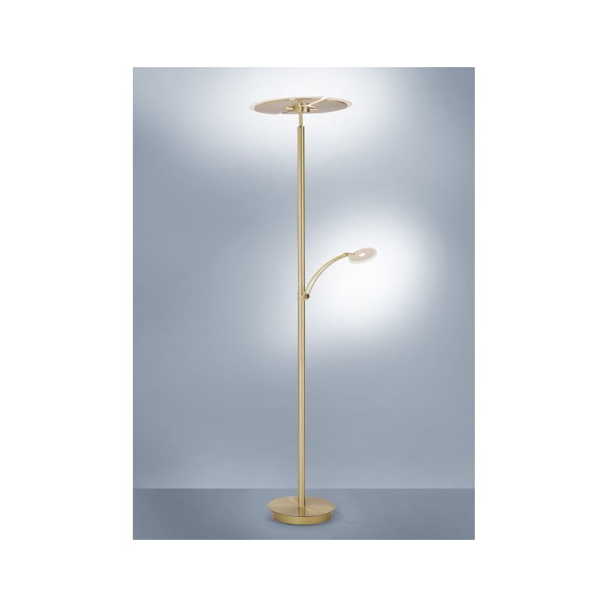 Paul Neuhaus 673-60 - LED Dimmable επιδαπέδια λάμπα ARTUR 2xLED/21W/230V+1xLED/6W χρυσό