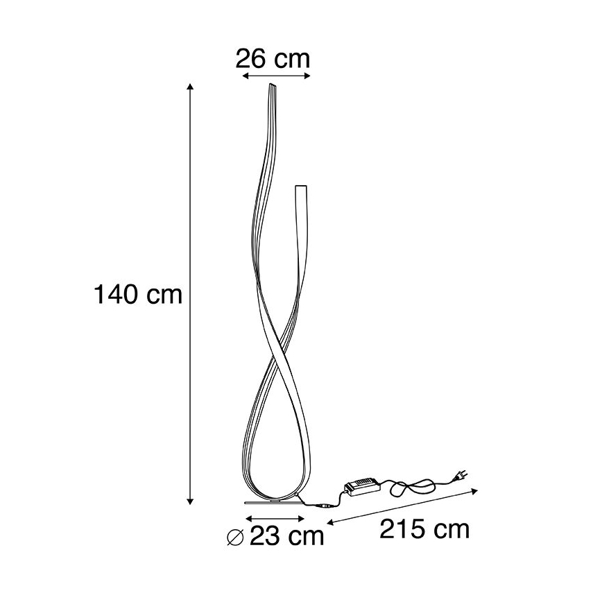 Paul Neuhaus 720-12 - LED Dimmer επιδαπέδια λάμπα LINDA LED/27W/230V χρυσή