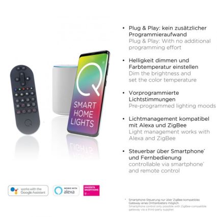 Paul Neuhaus 8008-70 - LED Dimmable φωτιστικό οροφής Q-PIATO LED/49W/230V 2700-5000K Wi-Fi + τηλεχειριστήριο