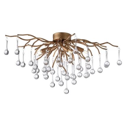 Paul Neuhaus 8090-11 - Πλαφονιέρα οροφής ICICLE 4xG9/40W/230V 30x60 cm ορείχαλκος