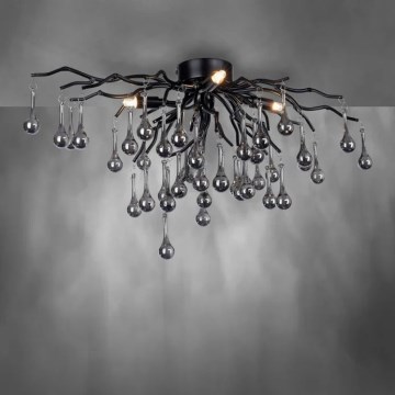 Paul Neuhaus 8090-18 - Επιφανειακό φωτιστικό οροφής ICICLE 4xG9/40W/230V 30x60 cm μαύρο