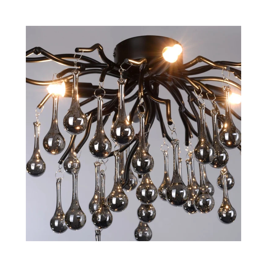 Paul Neuhaus 8090-18 - Επιφανειακό φωτιστικό οροφής ICICLE 4xG9/40W/230V 30x60 cm μαύρο