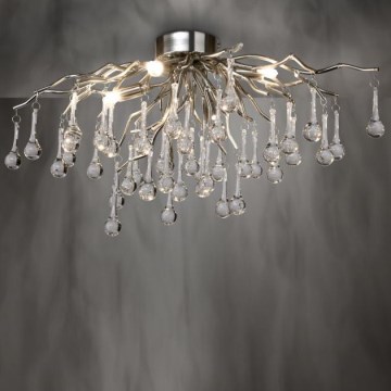 Paul Neuhaus 8090-55 - Πλαφονιέρα οροφής ICICLE 4xG9/40W/230V 30x60 cm γυαλιστερό χρώμιο