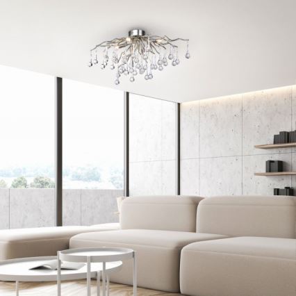 Paul Neuhaus 8090-55 - Πλαφονιέρα οροφής ICICLE 4xG9/40W/230V 30x60 cm γυαλιστερό χρώμιο