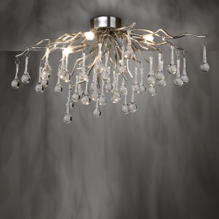 Paul Neuhaus 8090-55 - Πλαφονιέρα οροφής ICICLE 4xG9/40W/230V 30x60 cm γυαλιστερό χρώμιο