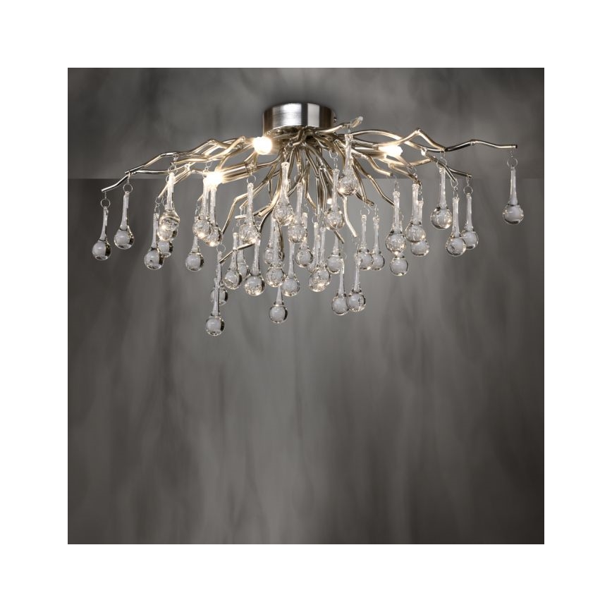 Paul Neuhaus 8090-55 - Πλαφονιέρα οροφής ICICLE 4xG9/40W/230V 30x60 cm γυαλιστερό χρώμιο