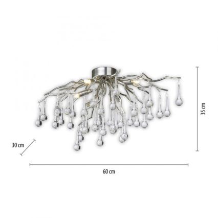 Paul Neuhaus 8090-55 - Πλαφονιέρα οροφής ICICLE 4xG9/40W/230V 30x60 cm γυαλιστερό χρώμιο