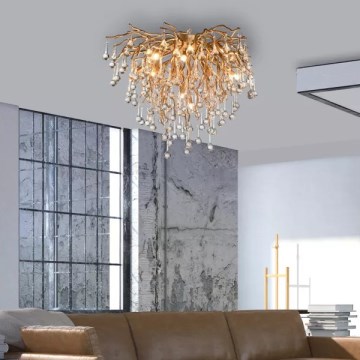 Paul Neuhaus 8091-11 - Πλαφονιέρα οροφής ICICLE 9xG9/40W/230V διάμετρος 50 cm ορείχαλκος