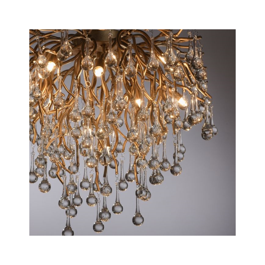 Paul Neuhaus 8091-11 - Πλαφονιέρα οροφής ICICLE 9xG9/40W/230V διάμετρος 50 cm ορείχαλκος