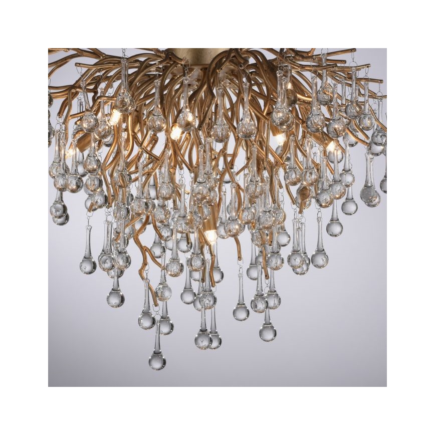 Paul Neuhaus 8091-11 - Πλαφονιέρα οροφής ICICLE 9xG9/40W/230V διάμετρος 50 cm ορείχαλκος