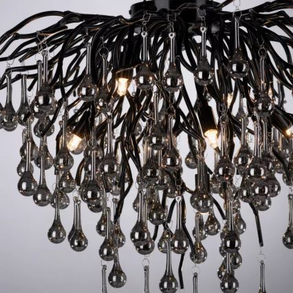 Paul Neuhaus 8091-18 - Επιφανειακό φωτιστικό οροφής ICICLE, 9xG9/40W/230V, Ø 50 εκ., μαύρο