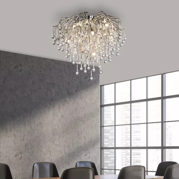 Paul Neuhaus 8091-55 - Πλαφονιέρα οροφής ICICLE 9xG9/40W/230V διάμετρος 50 cm γυαλιστερό χρώμιο