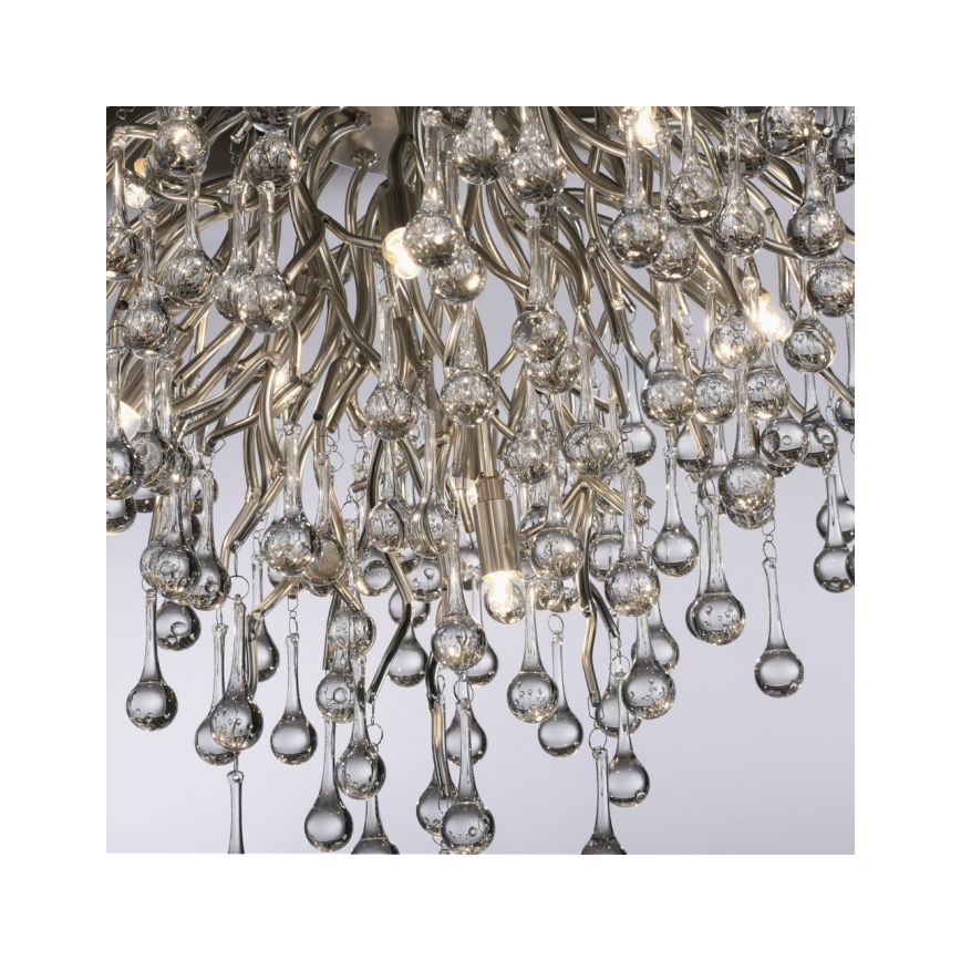 Paul Neuhaus 8091-55 - Πλαφονιέρα οροφής ICICLE 9xG9/40W/230V διάμετρος 50 cm γυαλιστερό χρώμιο