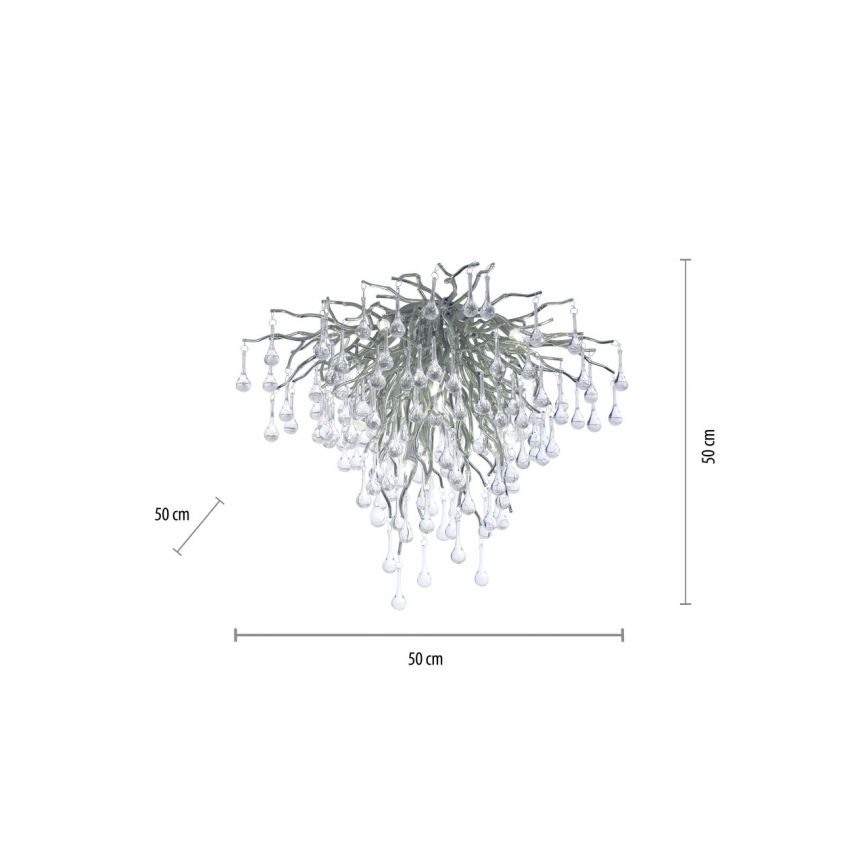 Paul Neuhaus 8091-55 - Πλαφονιέρα οροφής ICICLE 9xG9/40W/230V διάμετρος 50 cm γυαλιστερό χρώμιο