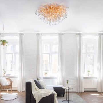 Paul Neuhaus 8092-11 - Πλαφονιέρα οροφής ICICLE 14xG9/40W/230V διάμετρος 100 cm ορείχαλκος