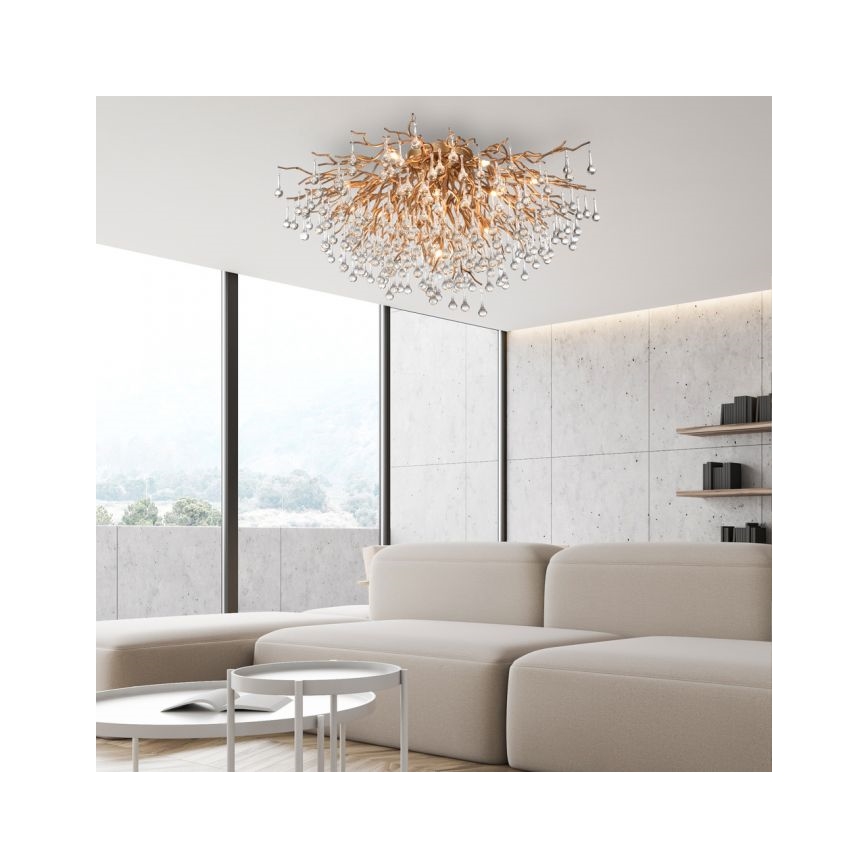 Paul Neuhaus 8092-11 - Πλαφονιέρα οροφής ICICLE 14xG9/40W/230V διάμετρος 100 cm ορείχαλκος