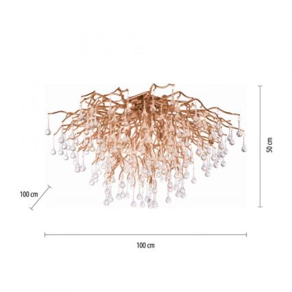 Paul Neuhaus 8092-11 - Πλαφονιέρα οροφής ICICLE 14xG9/40W/230V διάμετρος 100 cm ορείχαλκος