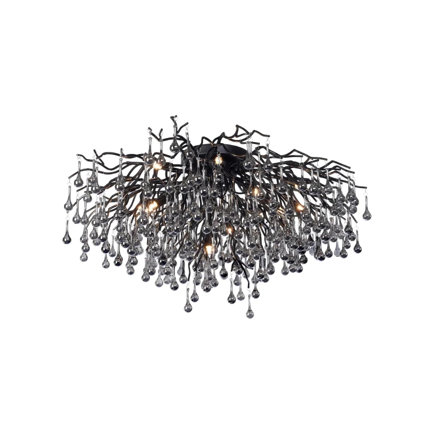 Paul Neuhaus 8092-18 - Πολυέλαιος οροφής ICICLE για επιφανειακή τοποθέτηση 14xG9/40W/230V Ø 100 cm μαύρο