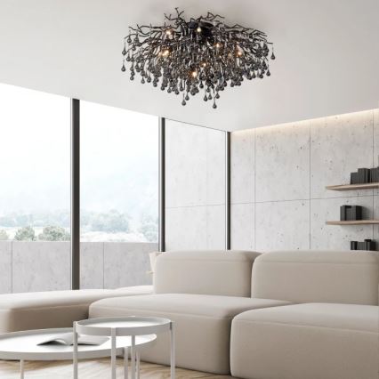 Paul Neuhaus 8092-18 - Πολυέλαιος οροφής ICICLE για επιφανειακή τοποθέτηση 14xG9/40W/230V Ø 100 cm μαύρο