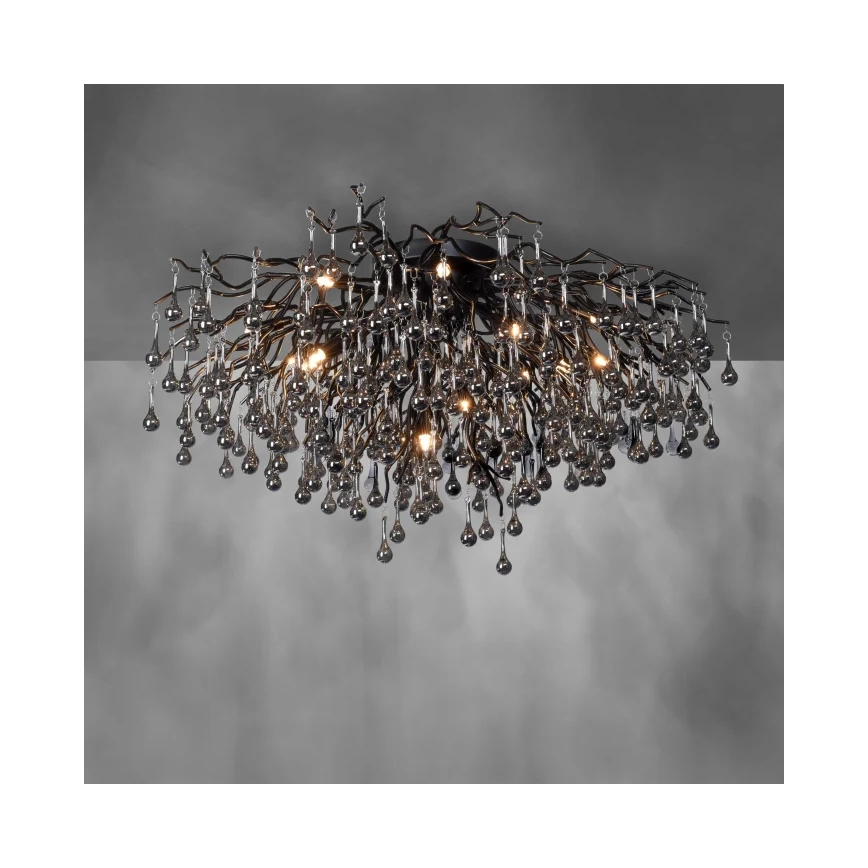 Paul Neuhaus 8092-18 - Πολυέλαιος οροφής ICICLE για επιφανειακή τοποθέτηση 14xG9/40W/230V Ø 100 cm μαύρο