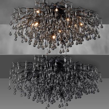 Paul Neuhaus 8092-18 - Πολυέλαιος οροφής ICICLE για επιφανειακή τοποθέτηση 14xG9/40W/230V Ø 100 cm μαύρο