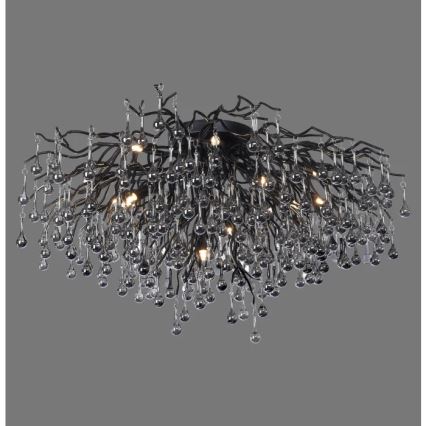 Paul Neuhaus 8092-18 - Πολυέλαιος οροφής ICICLE για επιφανειακή τοποθέτηση 14xG9/40W/230V Ø 100 cm μαύρο