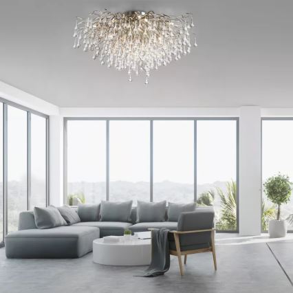 Paul Neuhaus 8092-55 - Πολυέλαιος οροφής ICICLE 14xG9/40W/230V διάμ. 100 εκ. γυαλιστερό χρώμιο