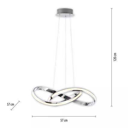 Paul Neuhaus 8291-17 - Led Dimmable κρεμαστό φωτιστικό οροφής MELINDA LED/30W/230V