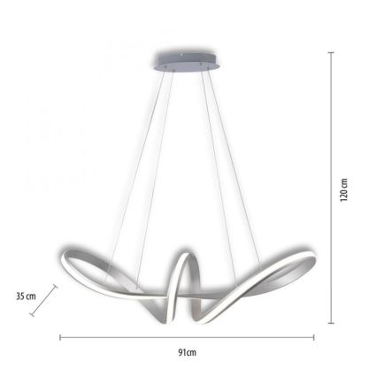 Paul Neuhaus 8292-55 - Led Dimmable κρεμαστό φωτιστικό οροφής MELINDA 1xLED/38W/230V