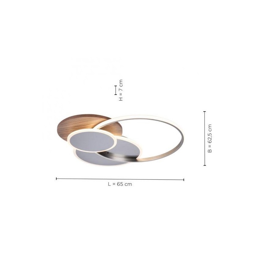 Paul Neuhaus 8328-79 - LED Dimmable φωτιστικό οροφής PALMA LED/50W/230V 2700-5000K πεύκο + τηλεχειριστήριο