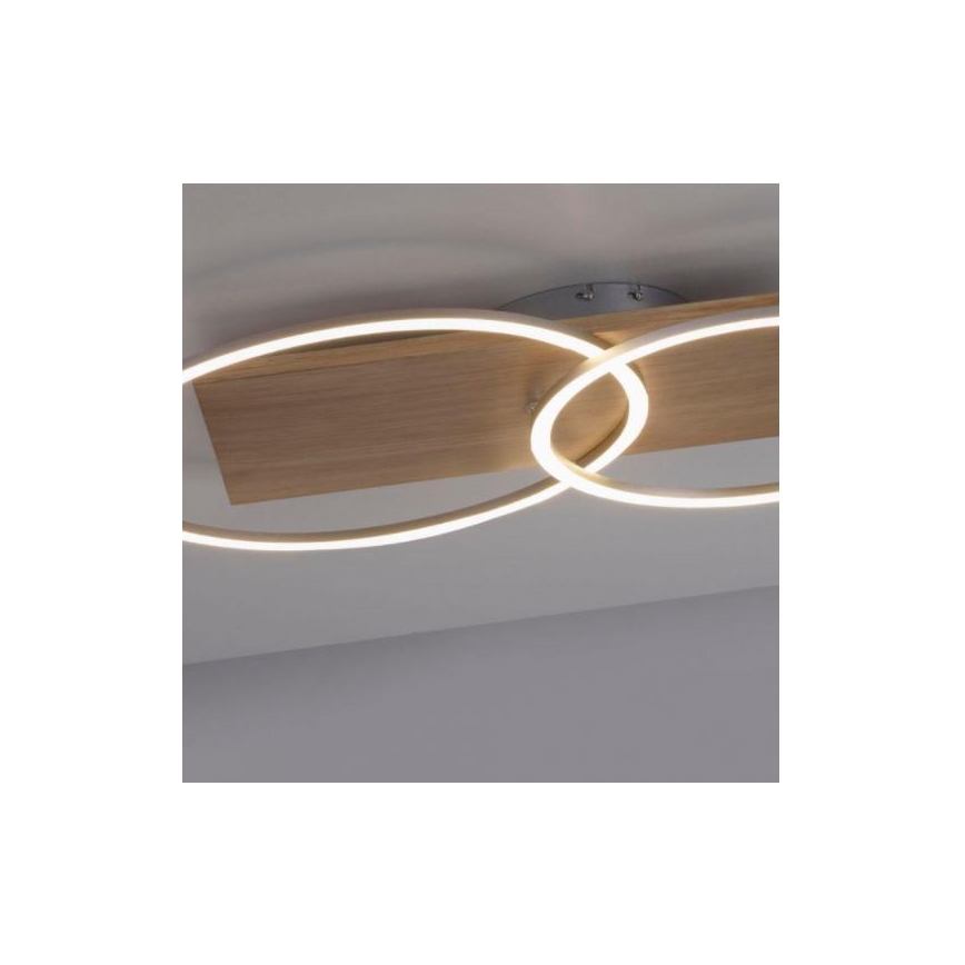 Paul Neuhaus 8329-79 - Πλαφονιέρα ντιμαριζόμενη  LED PALMA LED/26W/230V 2700-5000K πεύκο + τηλεχειριστήριο