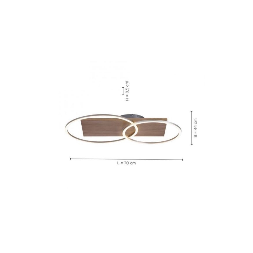 Paul Neuhaus 8329-79 - Πλαφονιέρα ντιμαριζόμενη  LED PALMA LED/26W/230V 2700-5000K πεύκο + τηλεχειριστήριο