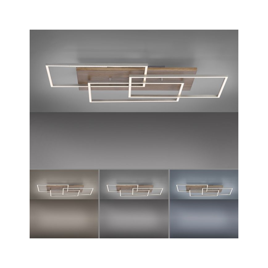 Paul Neuhaus 8330-79 - Πλαφονιέρα ντιμαριζόμενη  LED PALMA 3xLED/12W/230V πεύκο + τηλεχειριστήριο