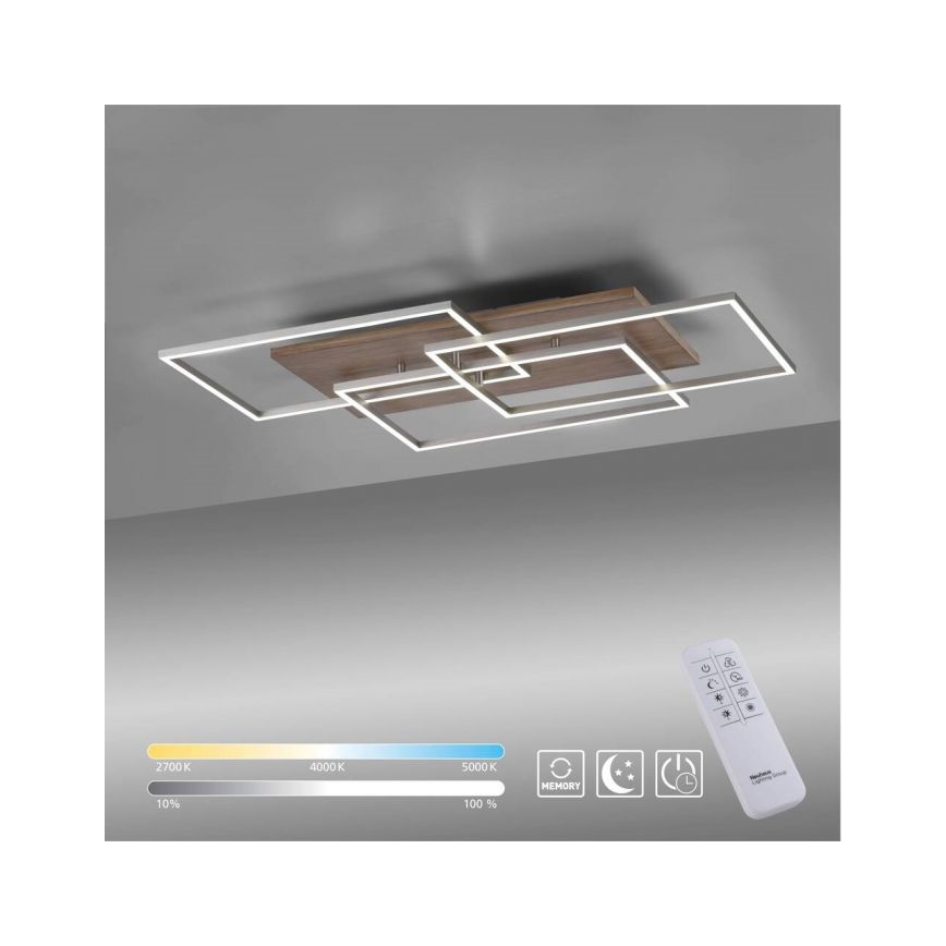 Paul Neuhaus 8330-79 - Πλαφονιέρα ντιμαριζόμενη  LED PALMA 3xLED/12W/230V πεύκο + τηλεχειριστήριο