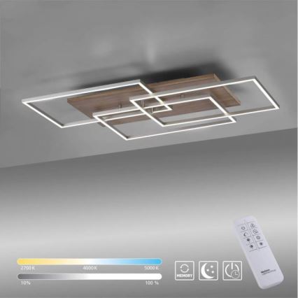 Paul Neuhaus 8330-79 - Πλαφονιέρα ντιμαριζόμενη  LED PALMA 3xLED/12W/230V πεύκο + τηλεχειριστήριο