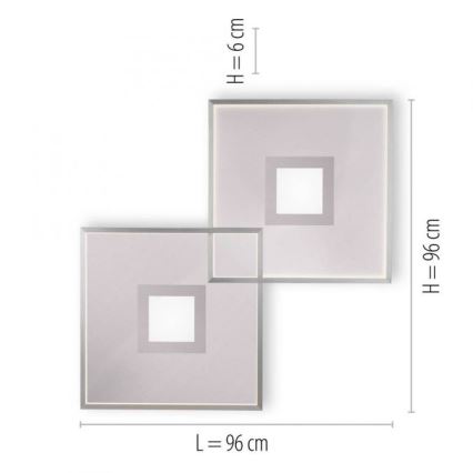 Paul Neuhaus 8378-55 - LED Dimmable φωτιστικό οροφής AMARA LED/45W/230V γυαλιστερό χρώμιο + τηλεχειριστήριο