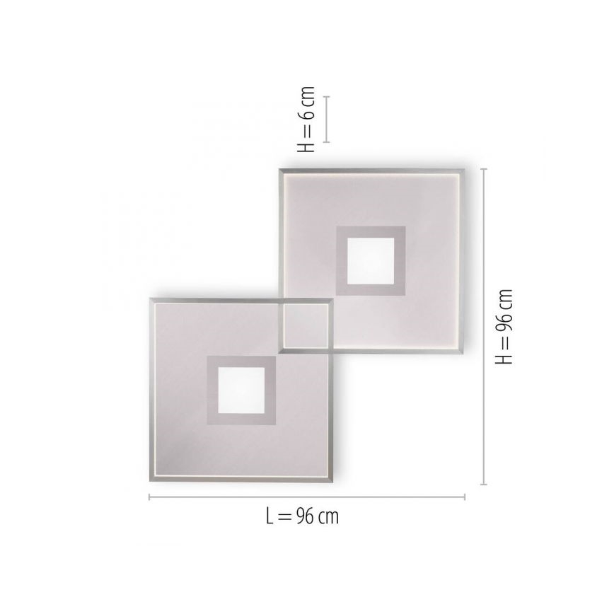 Paul Neuhaus 8378-55 - LED Dimmable φωτιστικό οροφής AMARA LED/45W/230V γυαλιστερό χρώμιο + τηλεχειριστήριο