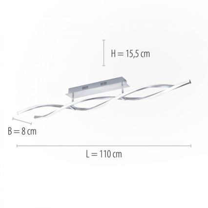 Paul Neuhaus 9143-55 - LED Dimmable πλαφονιέρα πολύφωτο POLINA 2xLED/10,2W/230V