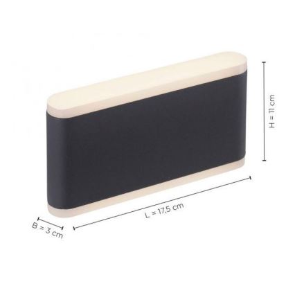 Paul Neuhaus 9483-13 - Επιτοίχιο φωτιστικό εξωτερικού χώρου LED ELSA 2xLED/5,4W/230V IP65