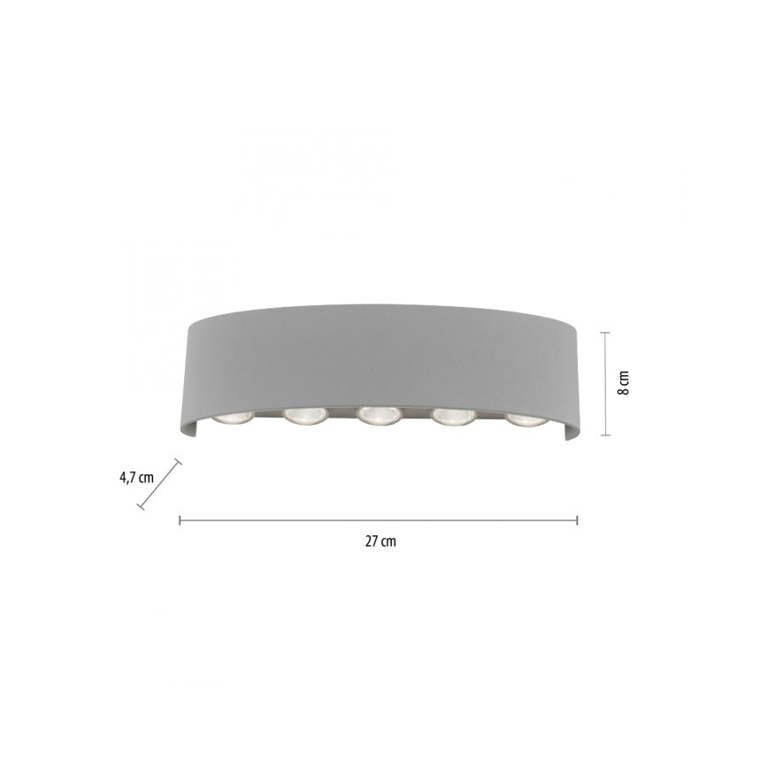 Paul Neuhaus 9489-21- LED Εξωτερικό φωτιστικό τοίχου CARLO 10xLED/0,8W/230V IP54