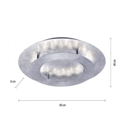 Paul Neuhaus 9620-21 - Φωτιστικό οροφής LED NEVIS LED/18W/230V ασημί
