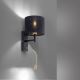 Paul Neuhaus 9646-18 - Λάμπα τοίχου LED ROBIN 1xE27/40W/230V + LED/2,1W μαύρο