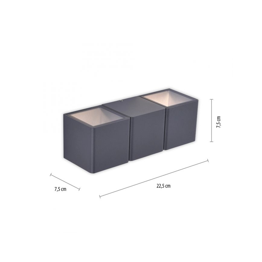 Paul Neuhaus 9658-13 - LED Εξωτερικό φωτιστικό τοίχου MARCEL 2xLED/4W/230V IP54