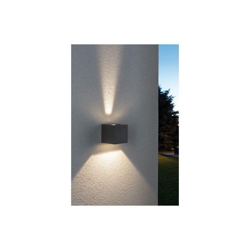 Paulmann 18000 - 2xLED/3W IP65 Επιτοίχιο φωτιστικό εξωτερικού χώρου CYBO 230V γκρι