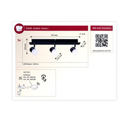 Paulmann 50099 - 3xLED/6,5W Dimmable φωτιστικά σποτ SMART DEON 230V ZigBee