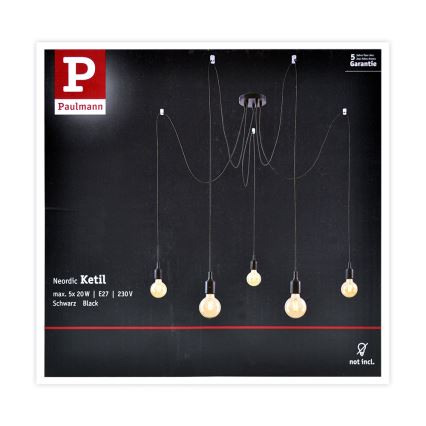 Paulmann 50389 - Κρεμαστό φωτιστικό οροφής NEORDIC 5xE27/20W/230V spider