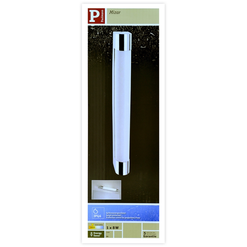 Paulmann 70360 - 1xG5/8W IP44 Φως καθρέφτη μπάνιου MIZAR 230V