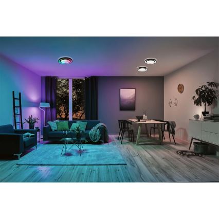 Paulmann 70544 - LED RGBW/22W Dimmable φωτιστικό οροφής RAINBOW 230V 3000-6500K + τηλεχειριστήριο